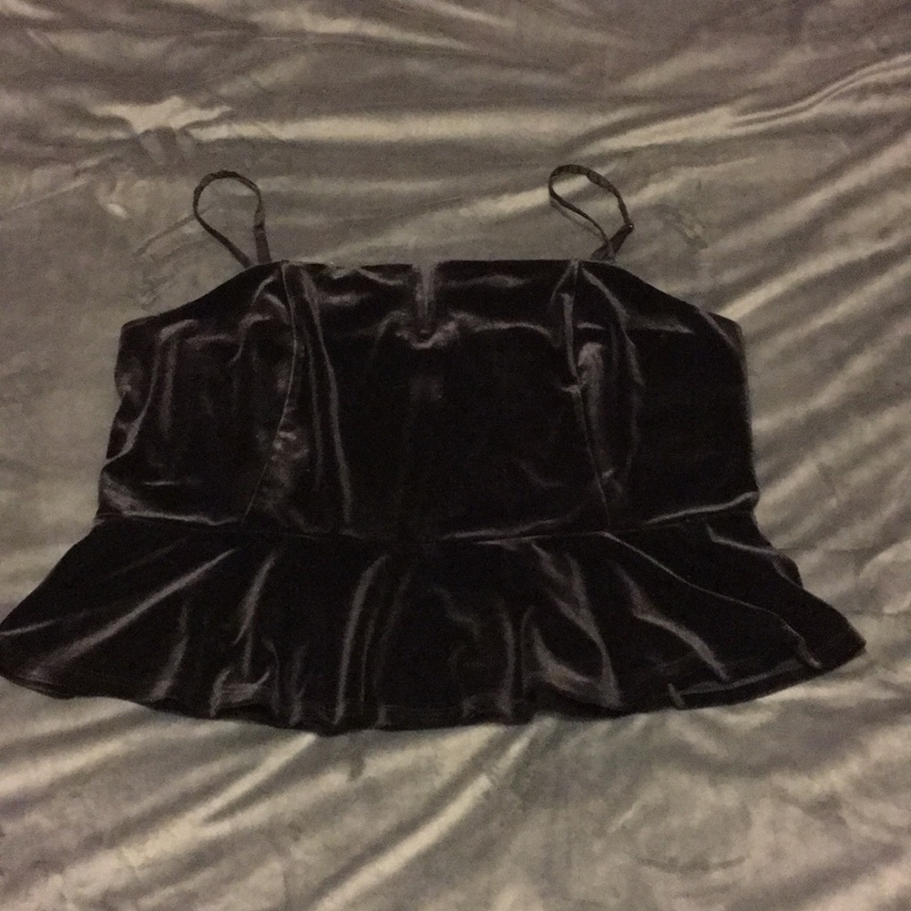 Express Sz XL Velvet Peplum Tank Top